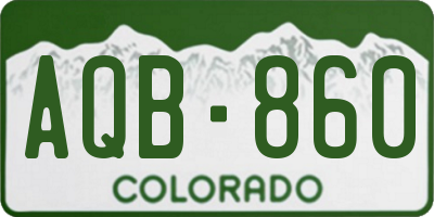 CO license plate AQB860