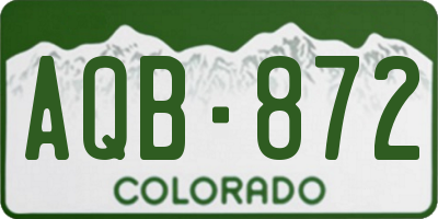 CO license plate AQB872