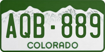 CO license plate AQB889