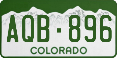 CO license plate AQB896