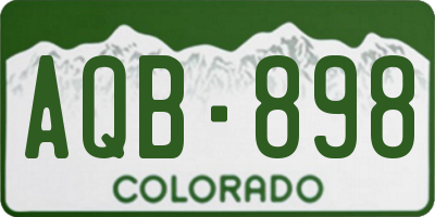 CO license plate AQB898