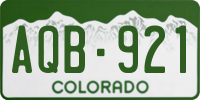 CO license plate AQB921