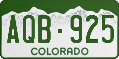 CO license plate AQB925