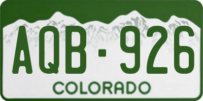 CO license plate AQB926