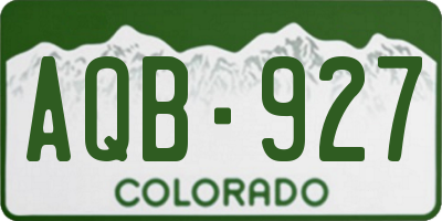 CO license plate AQB927
