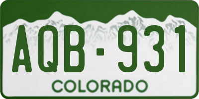 CO license plate AQB931