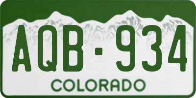 CO license plate AQB934