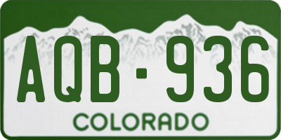 CO license plate AQB936