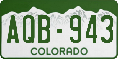 CO license plate AQB943