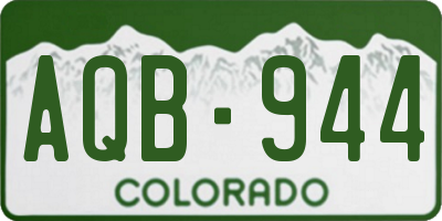 CO license plate AQB944