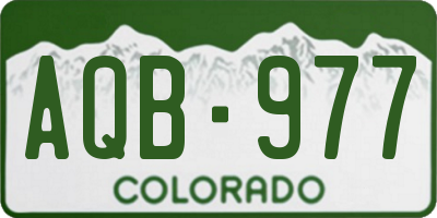 CO license plate AQB977