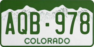 CO license plate AQB978