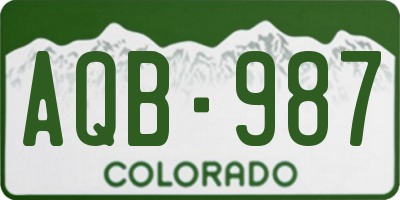 CO license plate AQB987