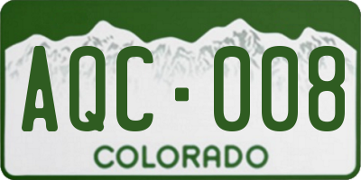 CO license plate AQC008