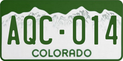 CO license plate AQC014