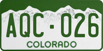 CO license plate AQC026