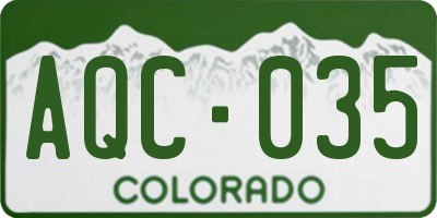 CO license plate AQC035