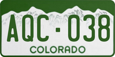 CO license plate AQC038