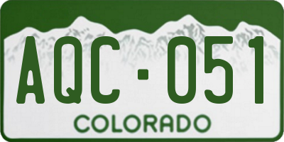 CO license plate AQC051