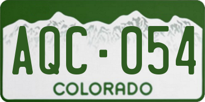 CO license plate AQC054