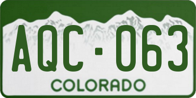 CO license plate AQC063