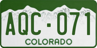 CO license plate AQC071