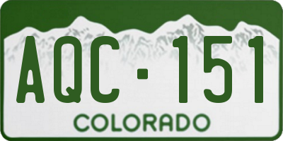 CO license plate AQC151