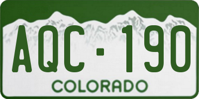 CO license plate AQC190