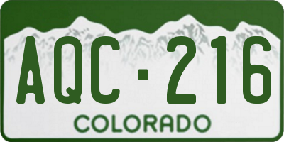 CO license plate AQC216