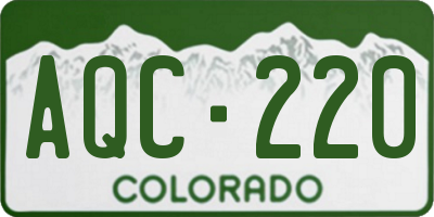 CO license plate AQC220