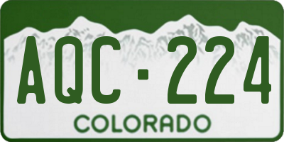 CO license plate AQC224