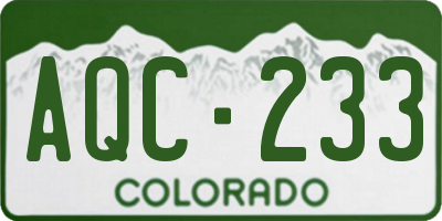 CO license plate AQC233