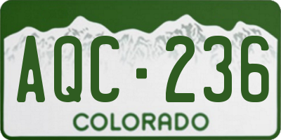 CO license plate AQC236