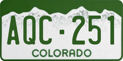 CO license plate AQC251