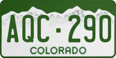 CO license plate AQC290