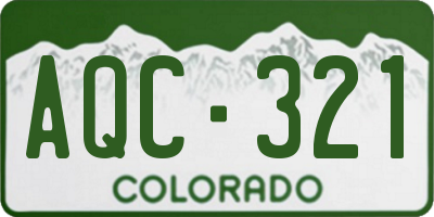 CO license plate AQC321