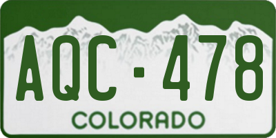 CO license plate AQC478