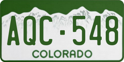 CO license plate AQC548
