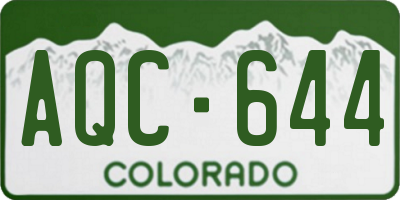 CO license plate AQC644