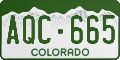 CO license plate AQC665
