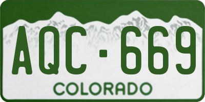 CO license plate AQC669