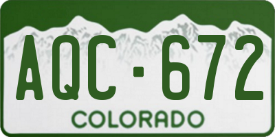 CO license plate AQC672