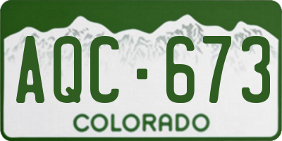 CO license plate AQC673