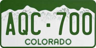 CO license plate AQC700