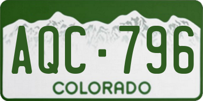 CO license plate AQC796