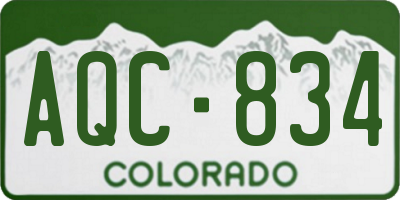 CO license plate AQC834