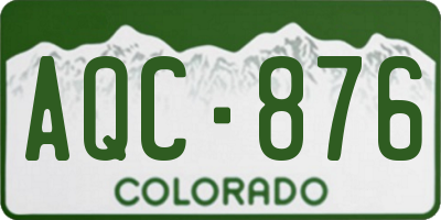 CO license plate AQC876