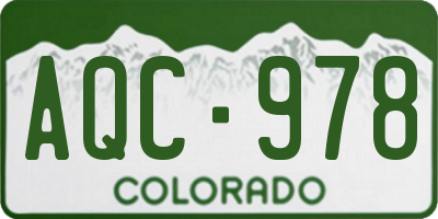 CO license plate AQC978