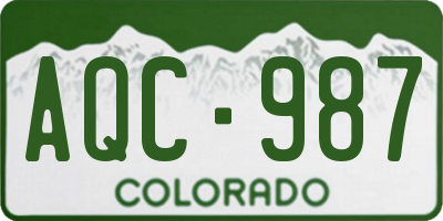 CO license plate AQC987