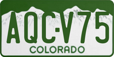 CO license plate AQCV75